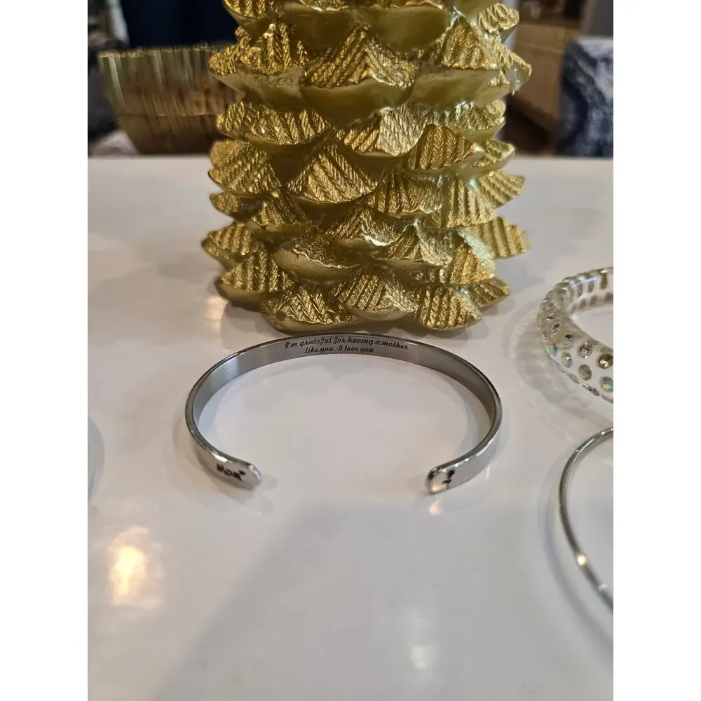 Bulk silver tone charm bracelets